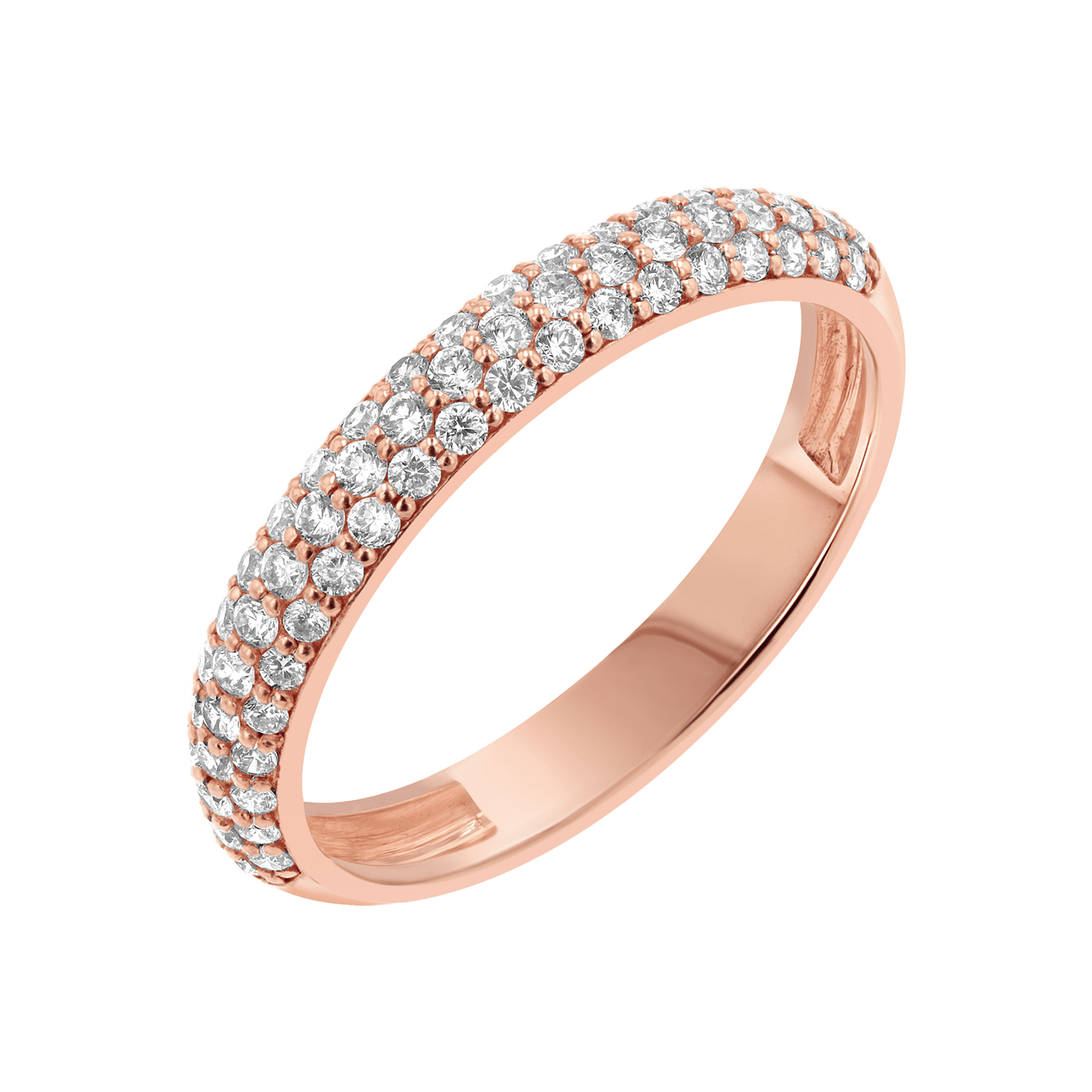 Three Row Pave Diamond Band - Lotus Diamond