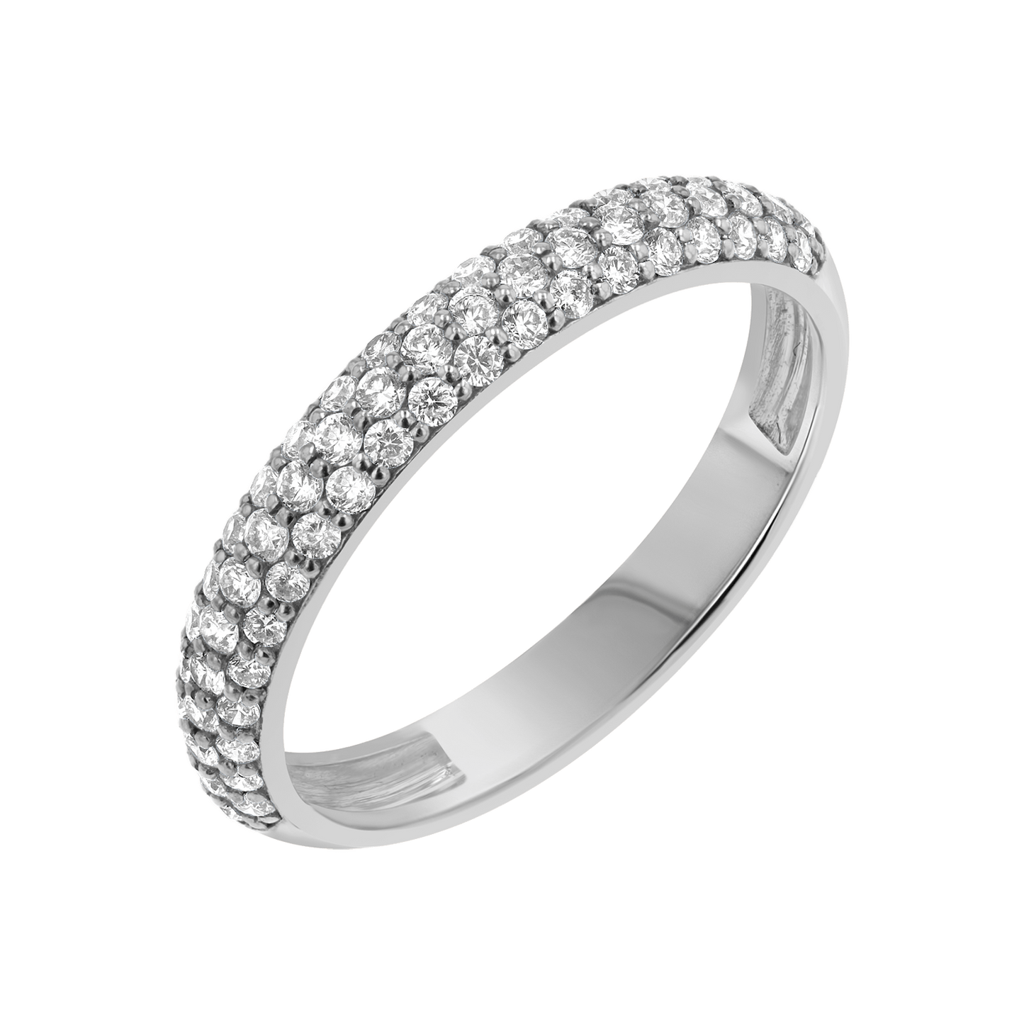 Three Row Pave Diamond Band - Lotus Diamond