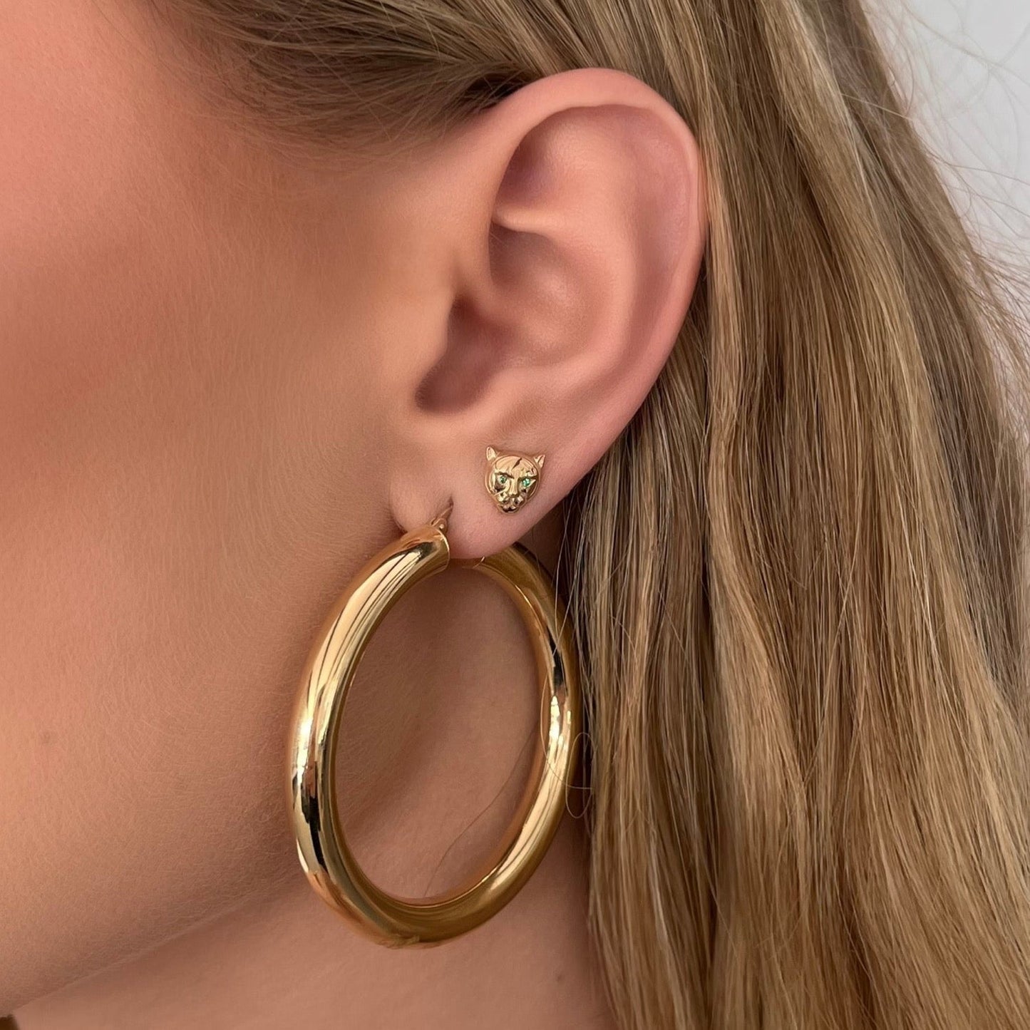 Tiger Stud Earrings - Lotus Diamond