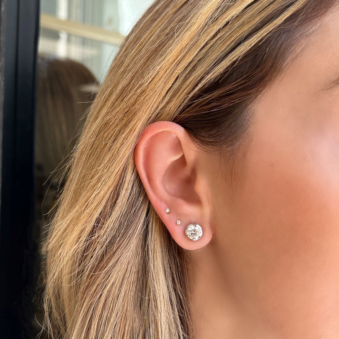 Tiny Diamond Studs - Lotus Diamond