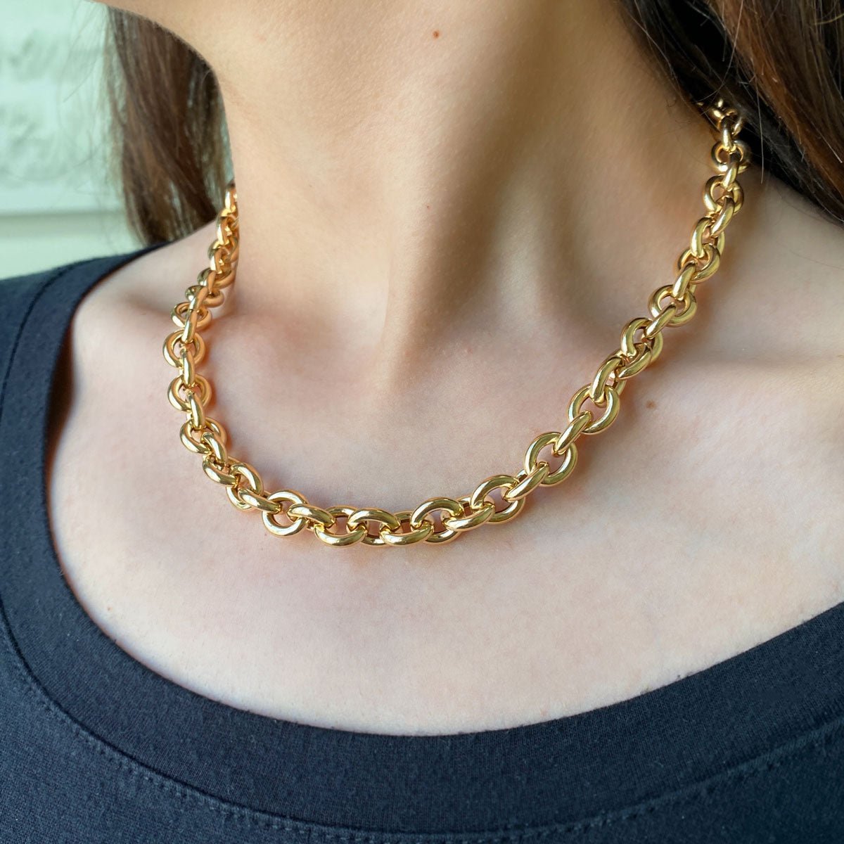 Tres Luxe Chain Necklace - Lotus Diamond