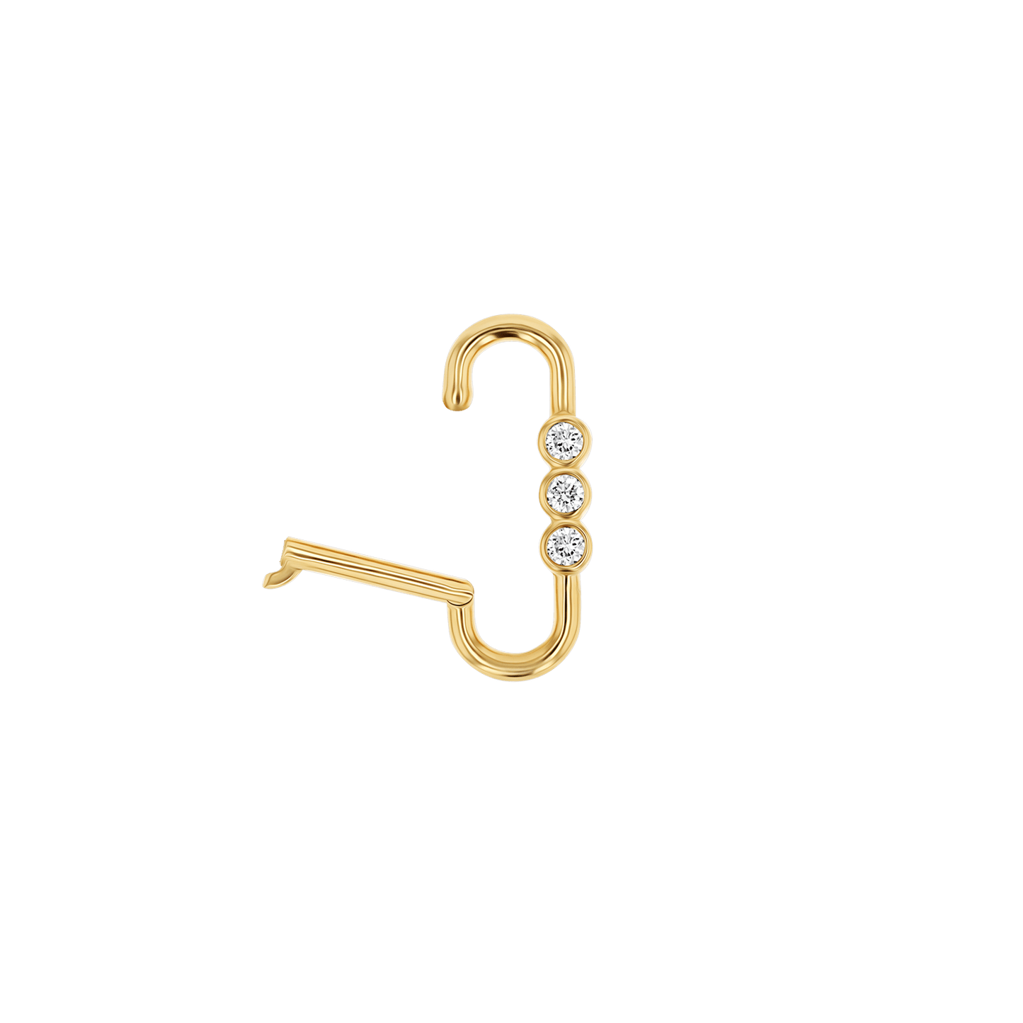 Tri - Bezel Diamond Paper Clip Connector - Lotus Diamond