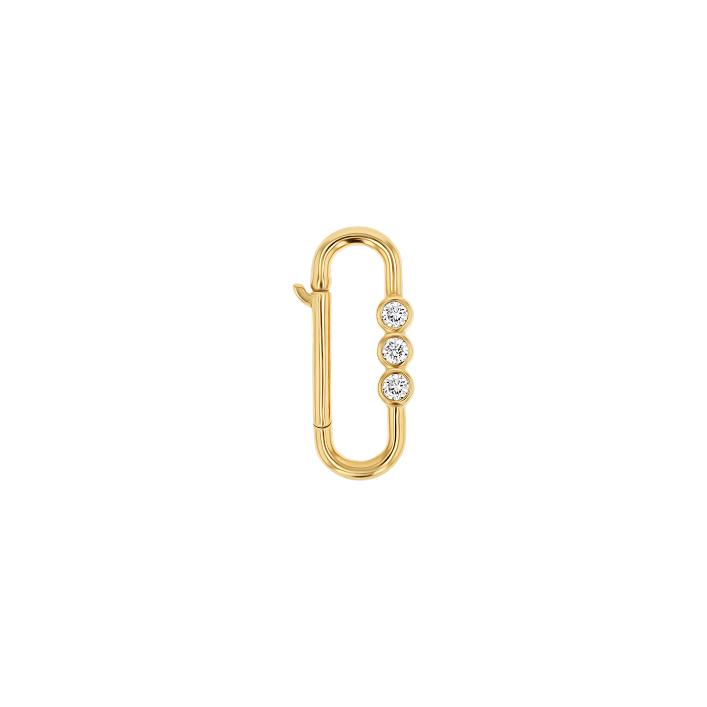 Tri - Bezel Diamond Paper Clip Connector - Lotus Diamond