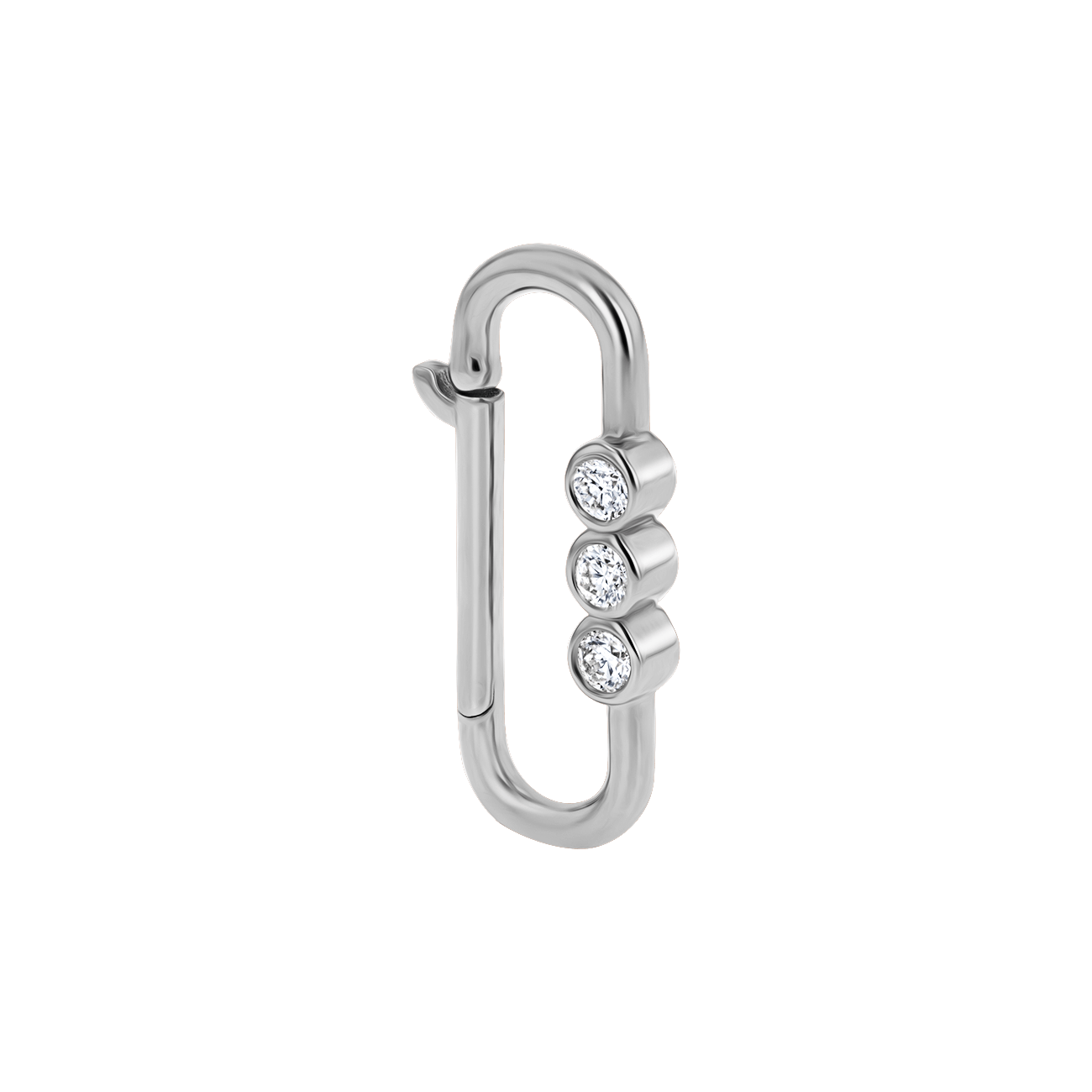 Tri - Bezel Diamond Paper Clip Connector - Lotus Diamond