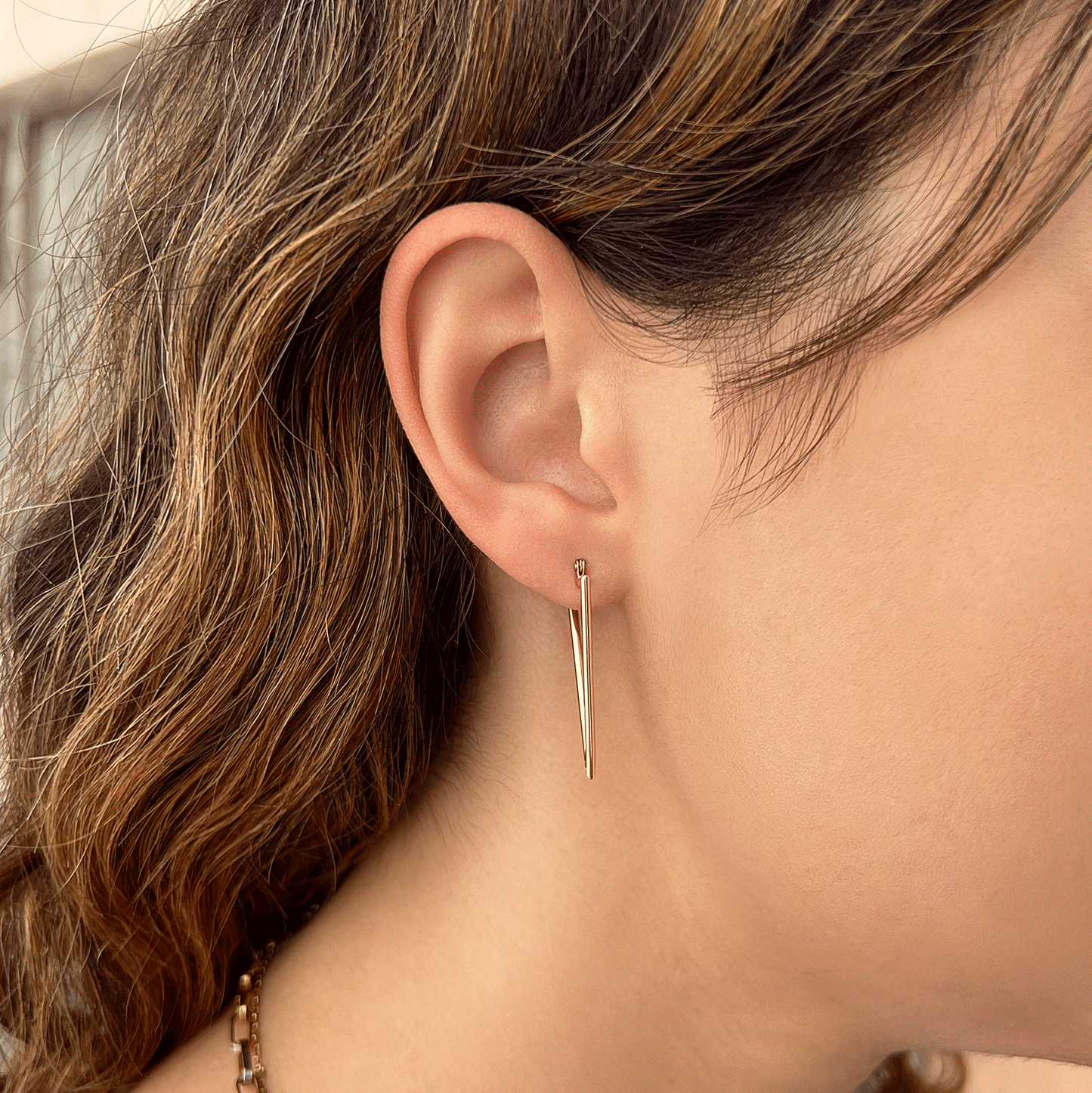 Triangle Hoop Earrings - Lotus Diamond