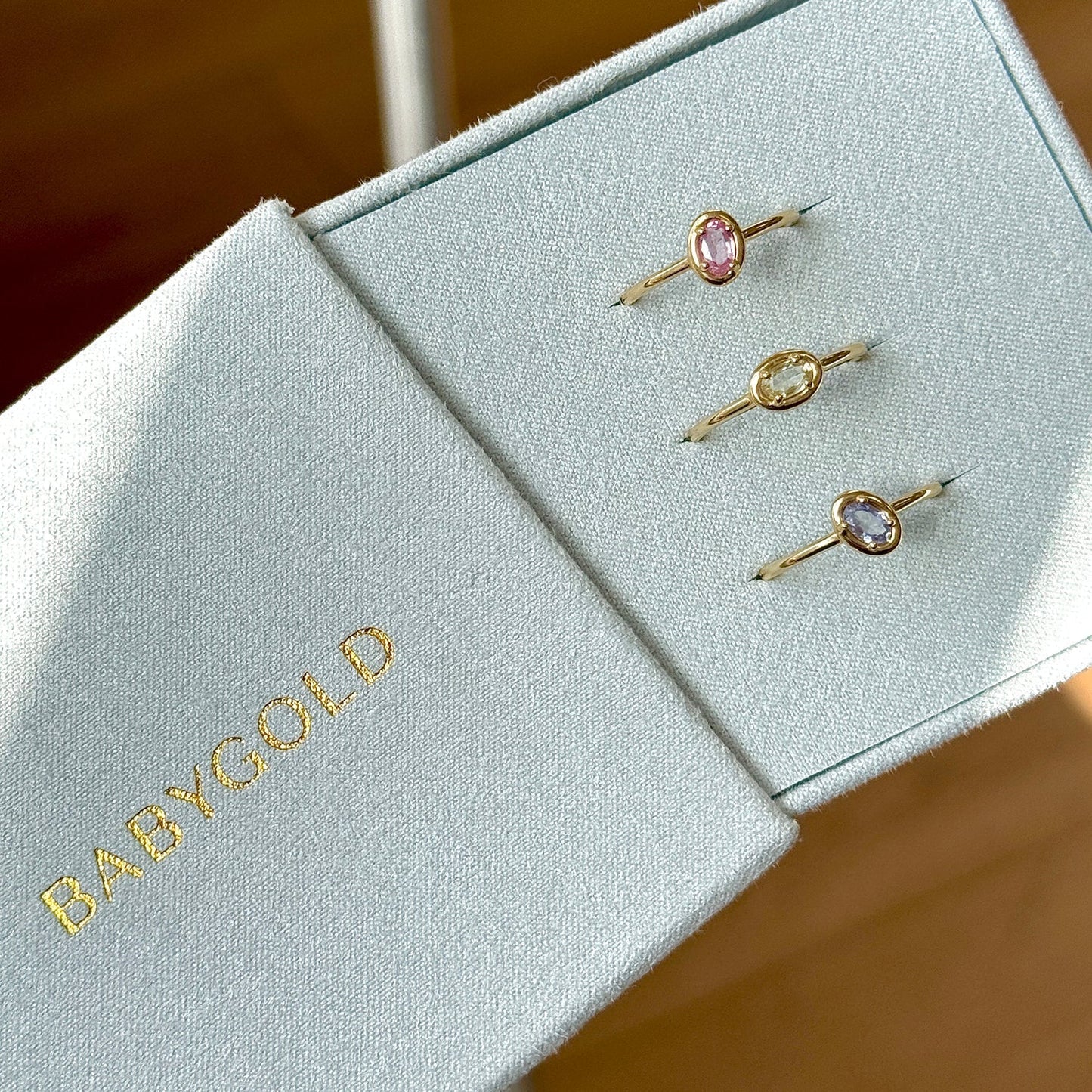Trio Oval Sapphire Ring Set - Lotus Diamond