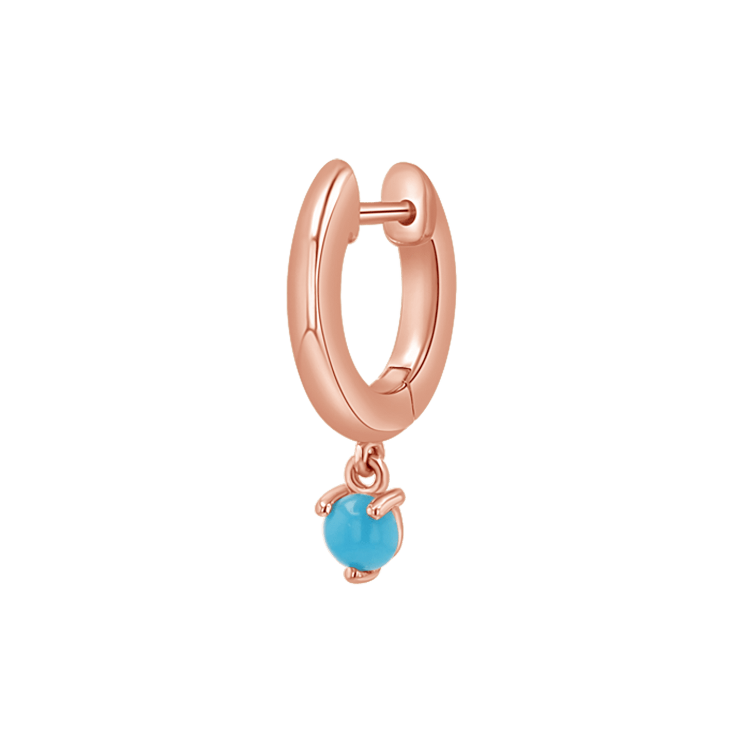 Turquoise Charm Drop Huggies - Lotus Diamond