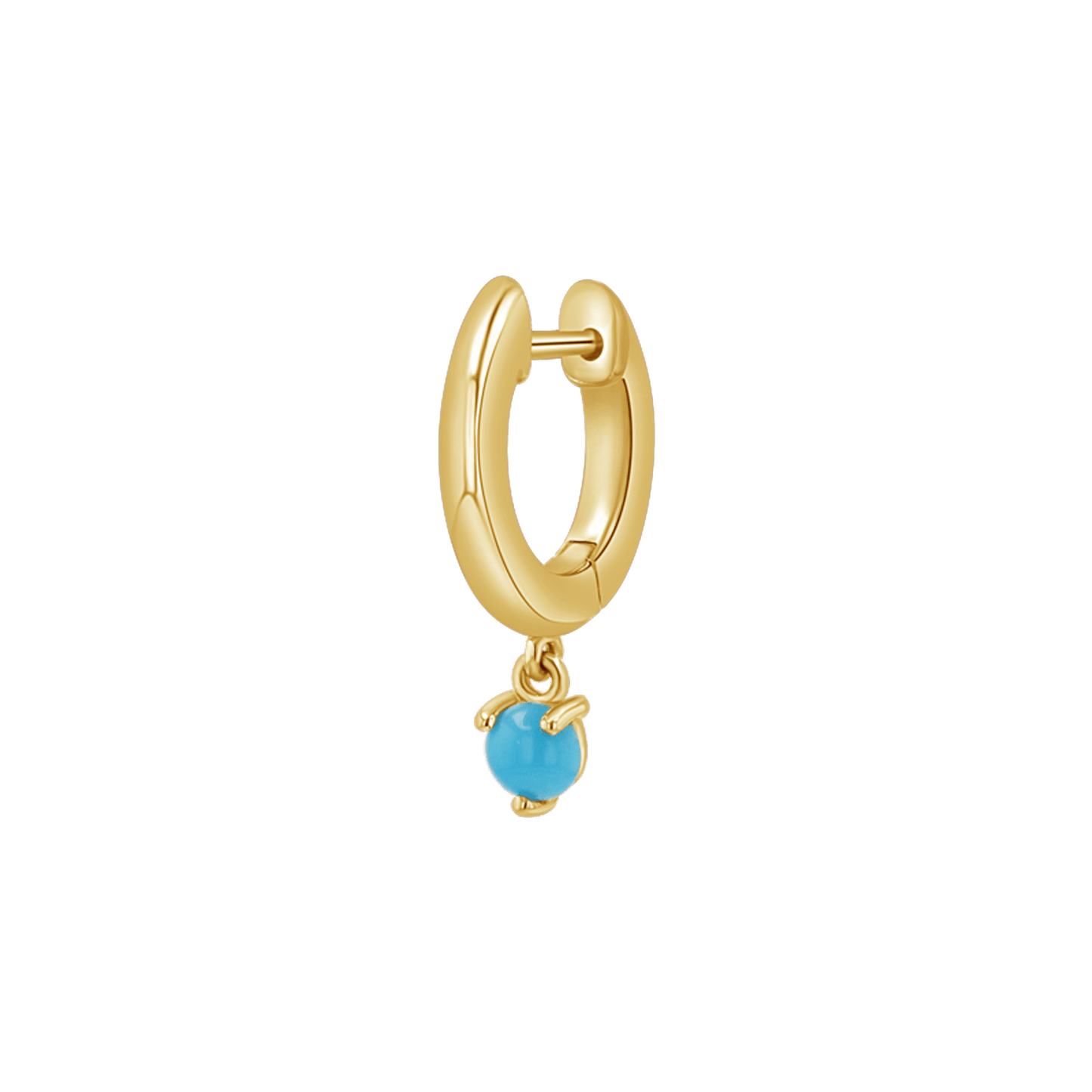 Turquoise Charm Drop Huggies - Lotus Diamond
