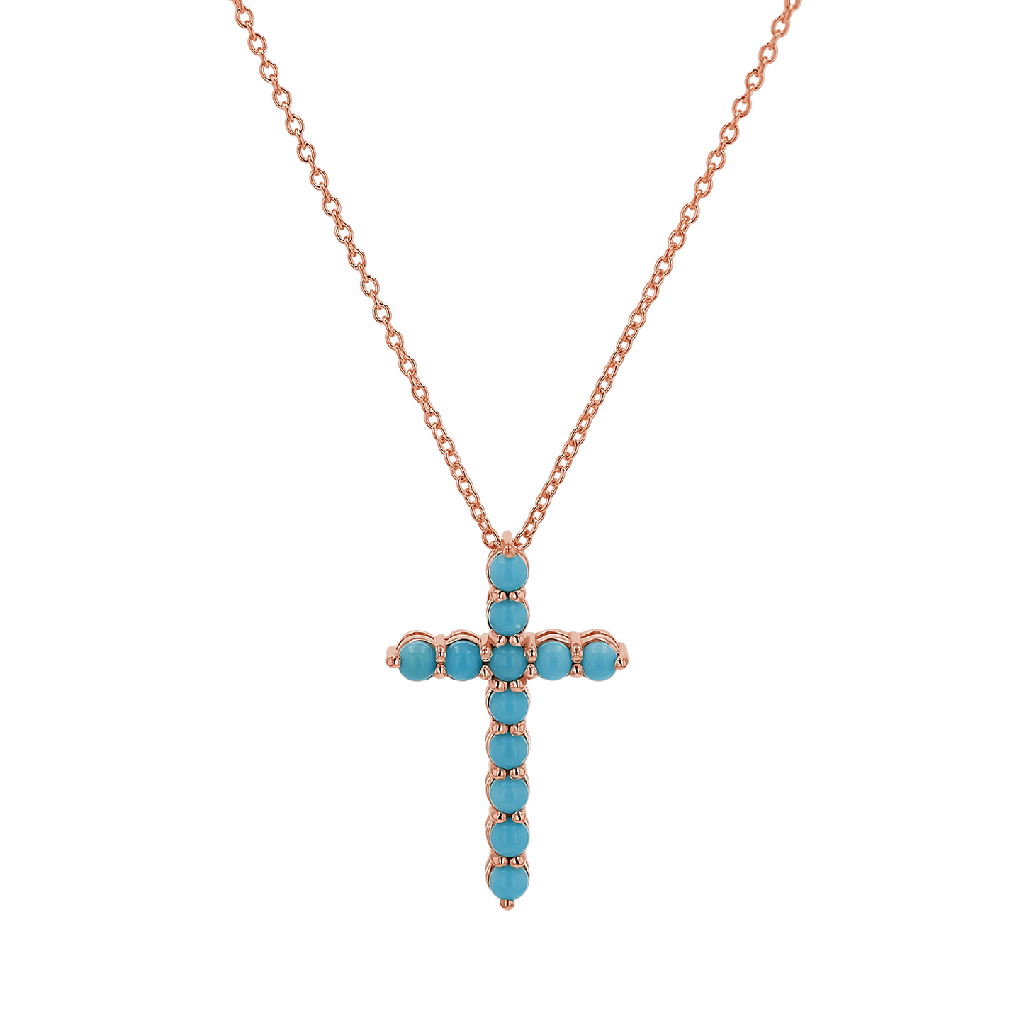 Turquoise Cross Necklace - Lotus Diamond