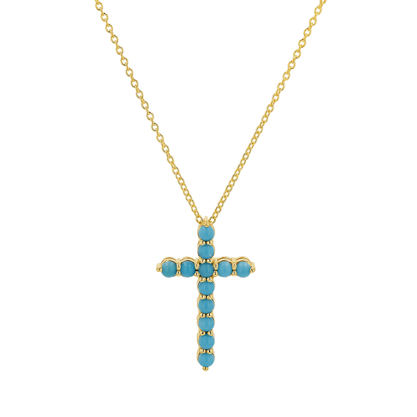 Turquoise Cross Necklace - Lotus Diamond