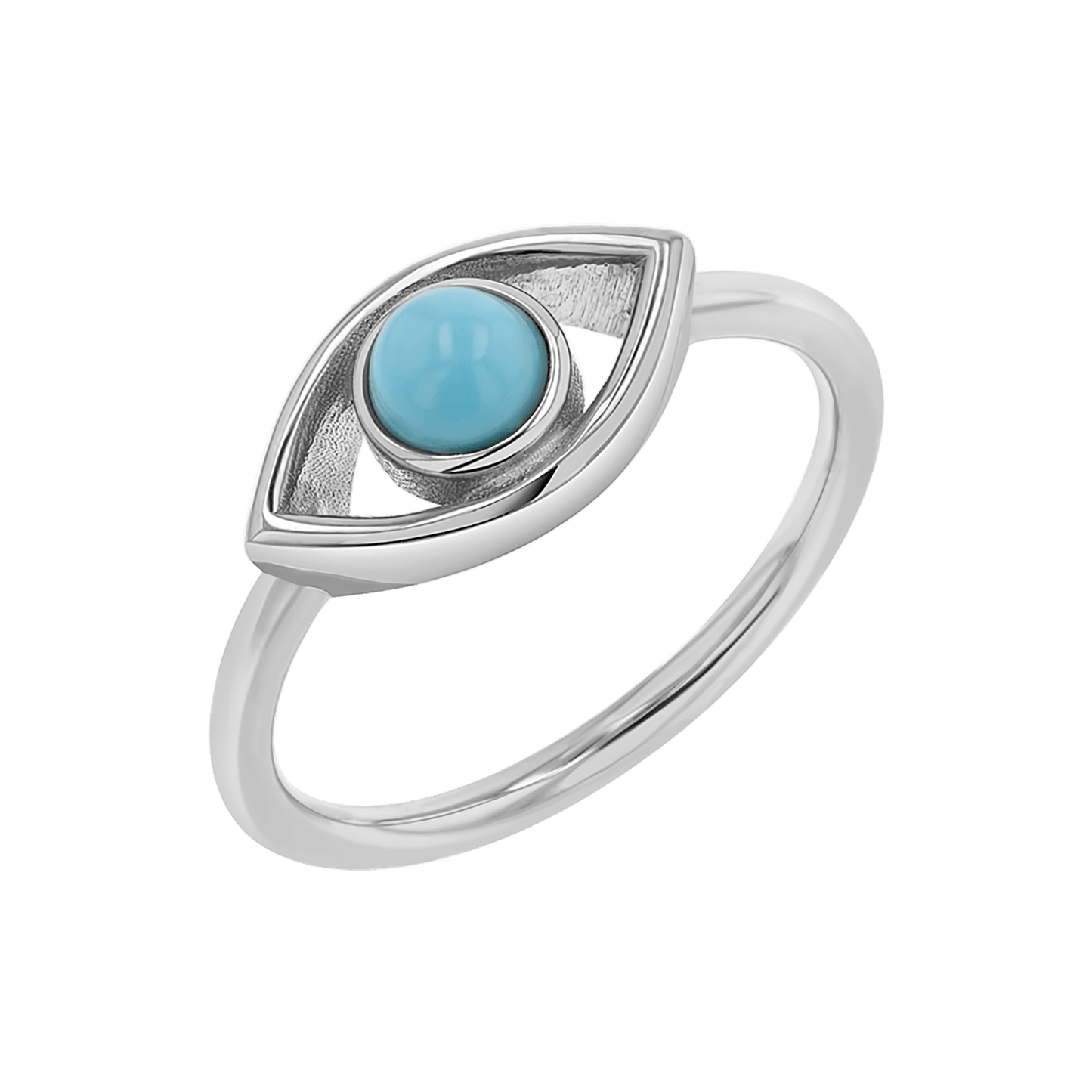 Turquoise Evil Eye Ring - Lotus Diamond