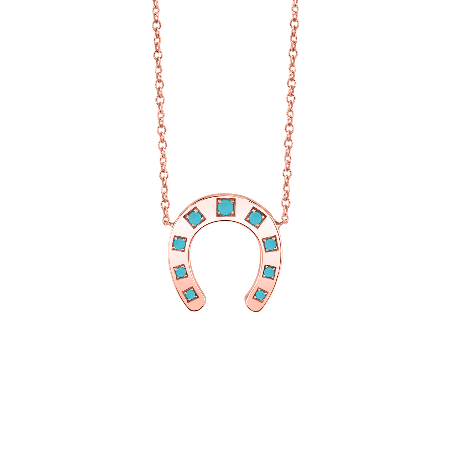 Turquoise Horseshoe Necklace - Lotus Diamond