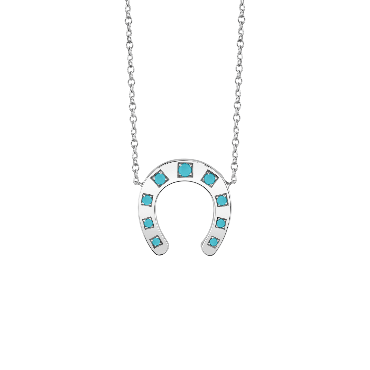 Turquoise Horseshoe Necklace - Lotus Diamond