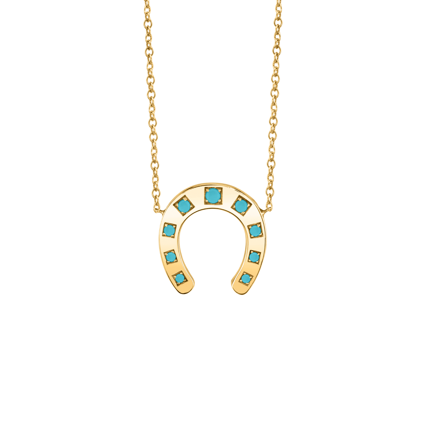Turquoise Horseshoe Necklace - Lotus Diamond
