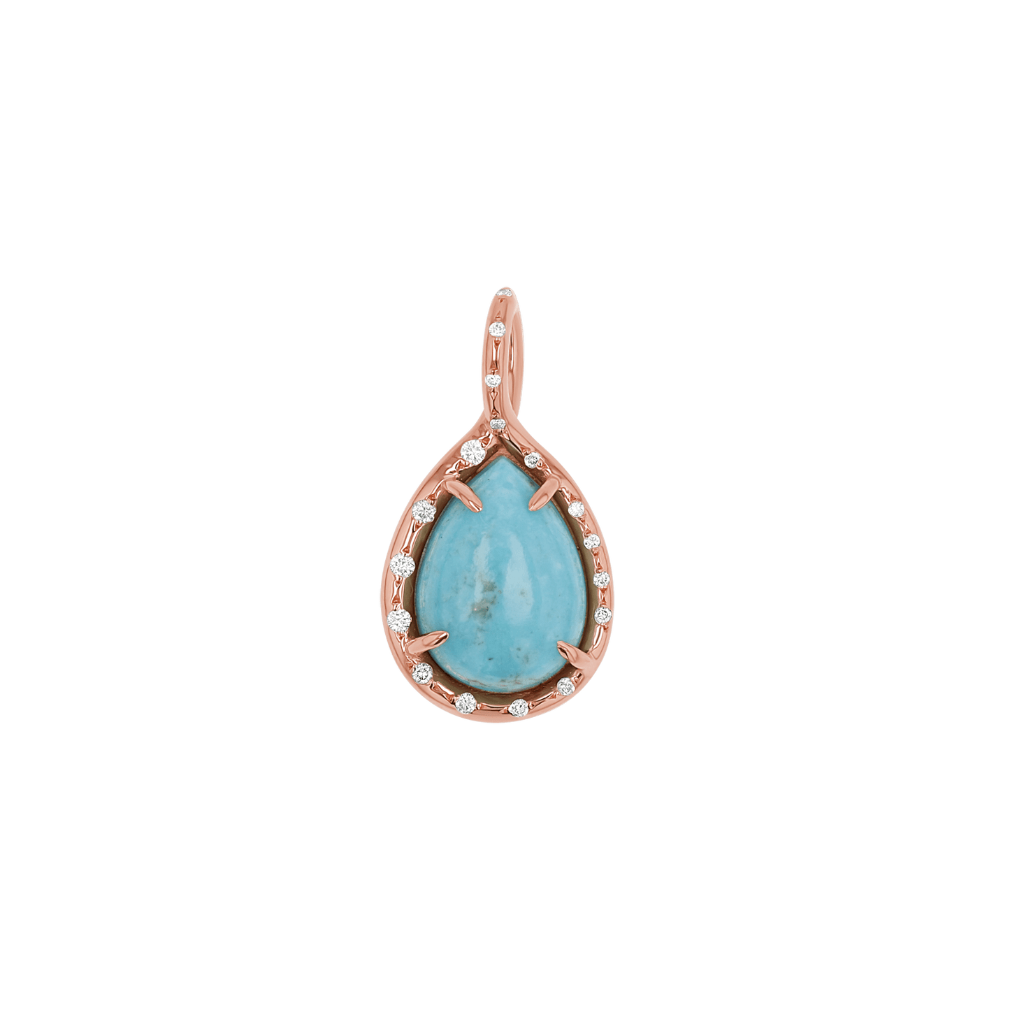 Turquoise Tear Drop Charm - Lotus Diamond