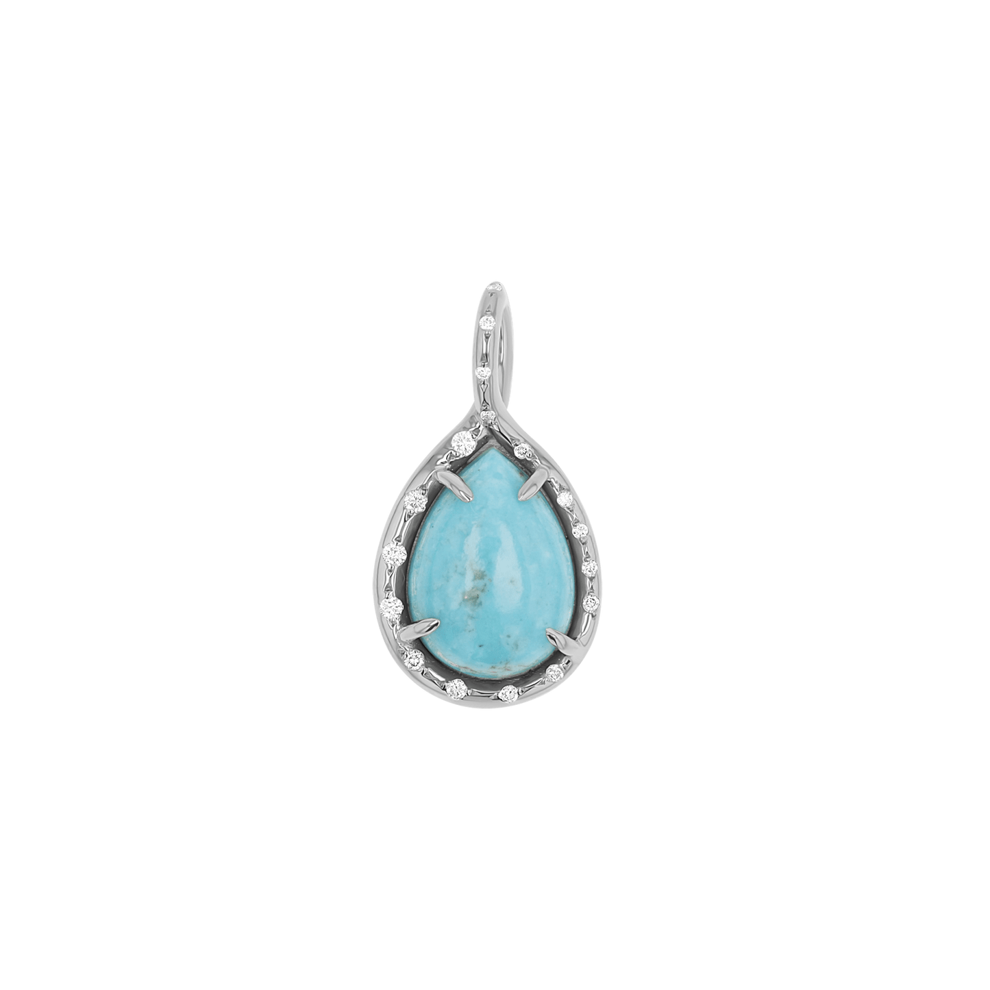 Turquoise Tear Drop Charm - Lotus Diamond