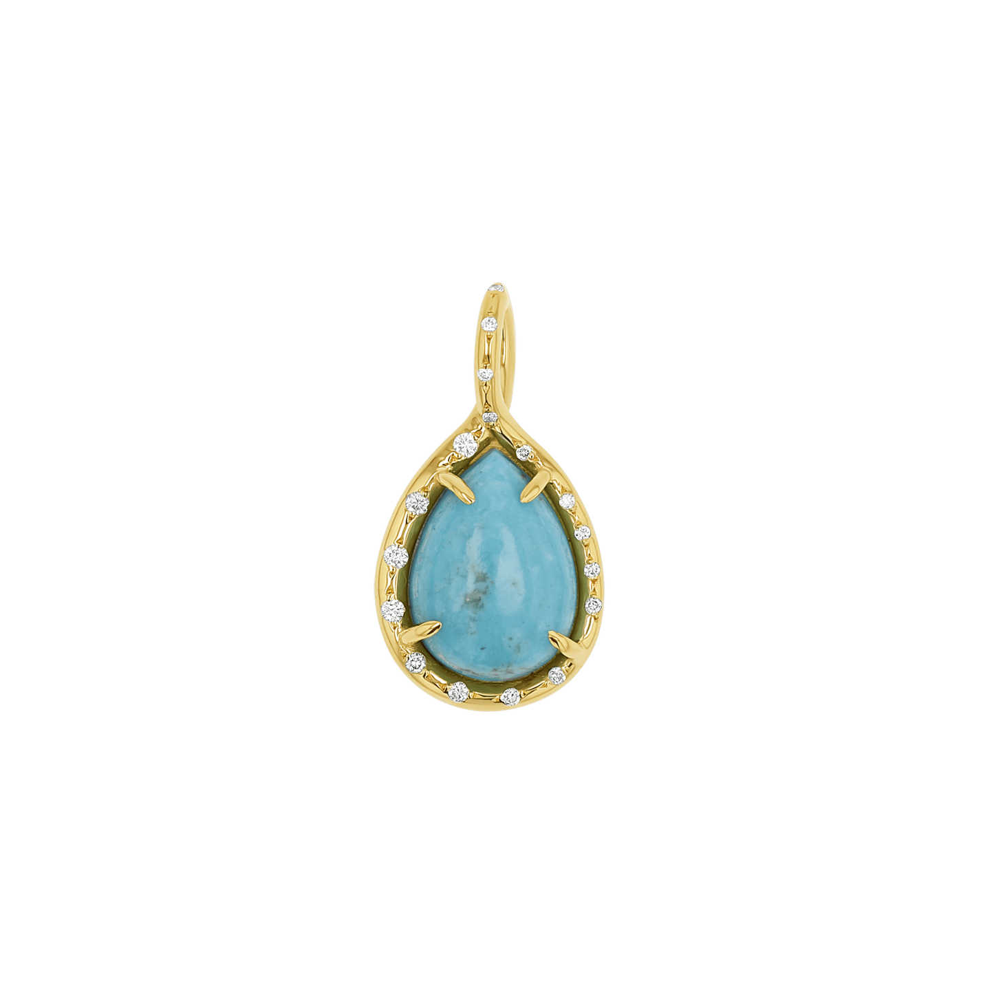 Turquoise Tear Drop Charm - Lotus Diamond