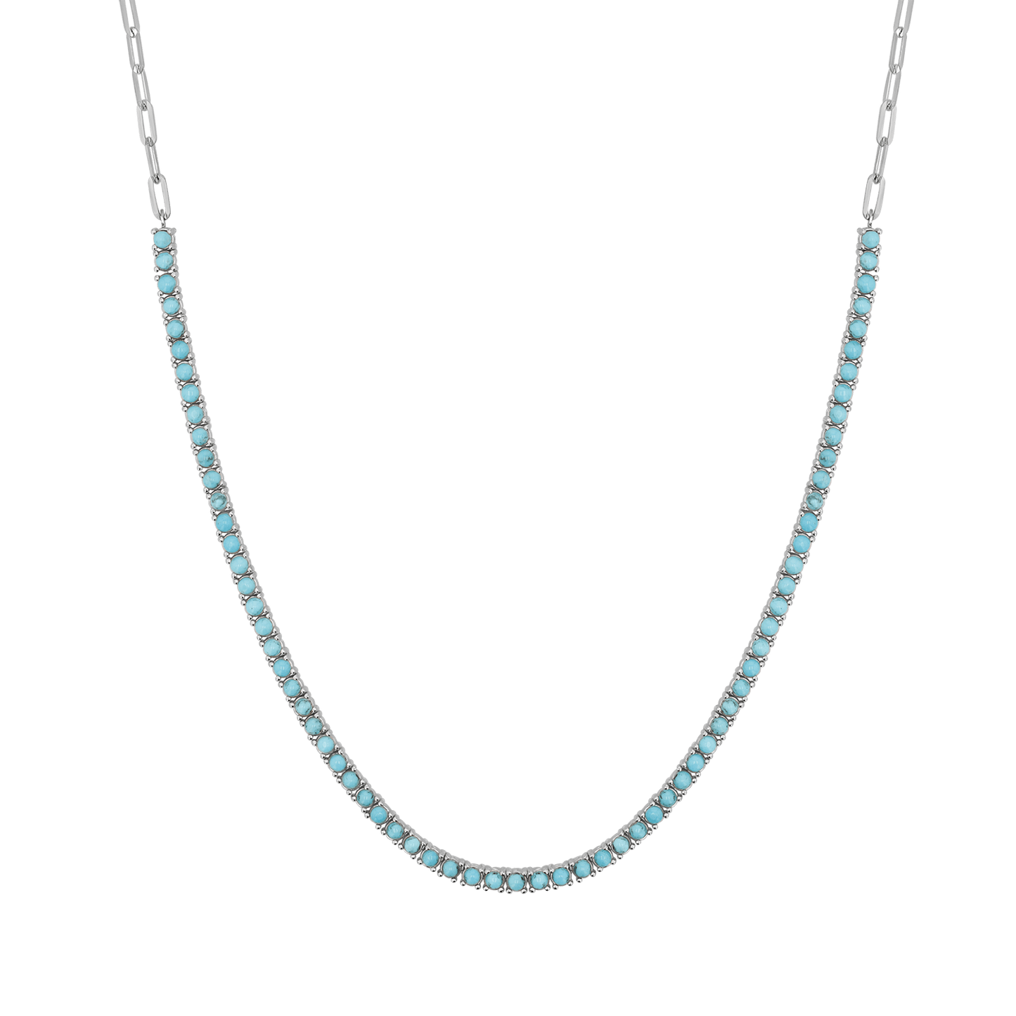 Turquoise Tennis Necklace - Lotus Diamond