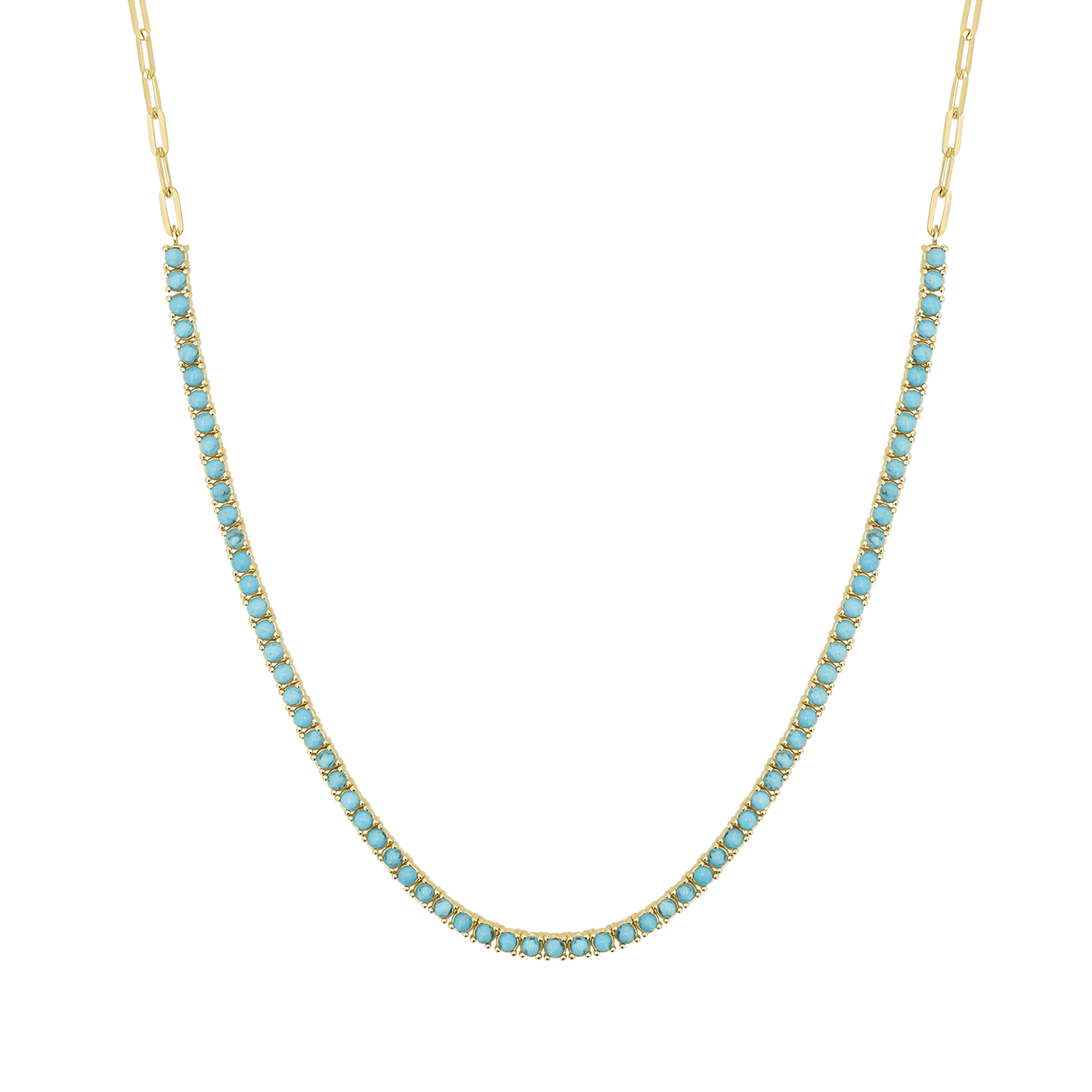 Turquoise Tennis Necklace - Lotus Diamond