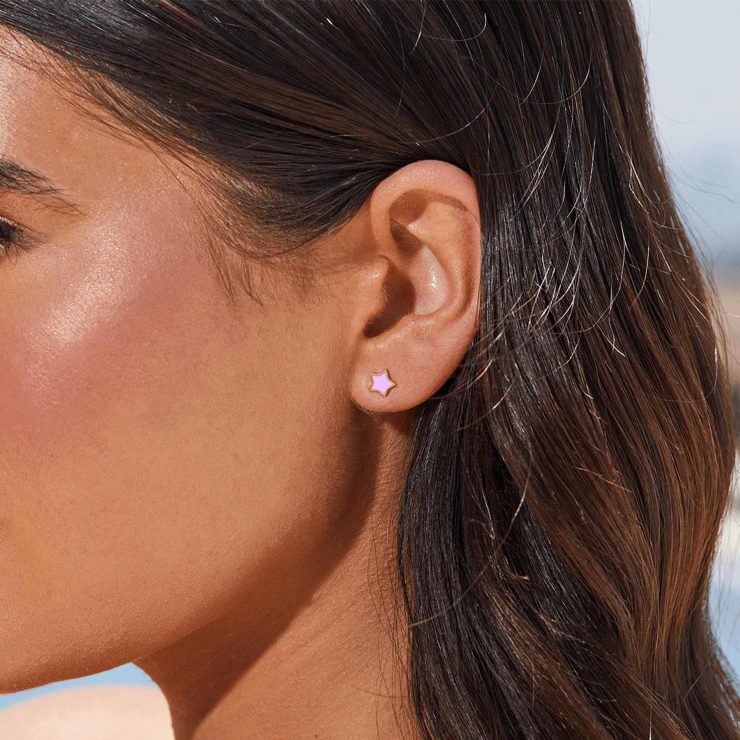 Twinkle Star Enamel Stud Earrings - Lotus Diamond