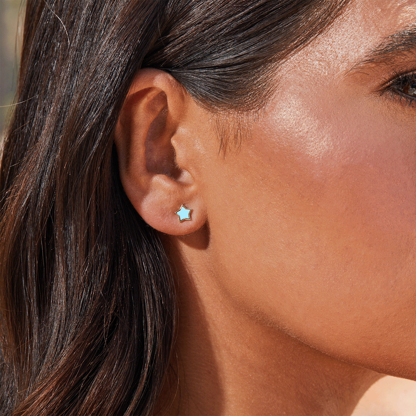 Twinkle Star Enamel Stud Earrings - Lotus Diamond