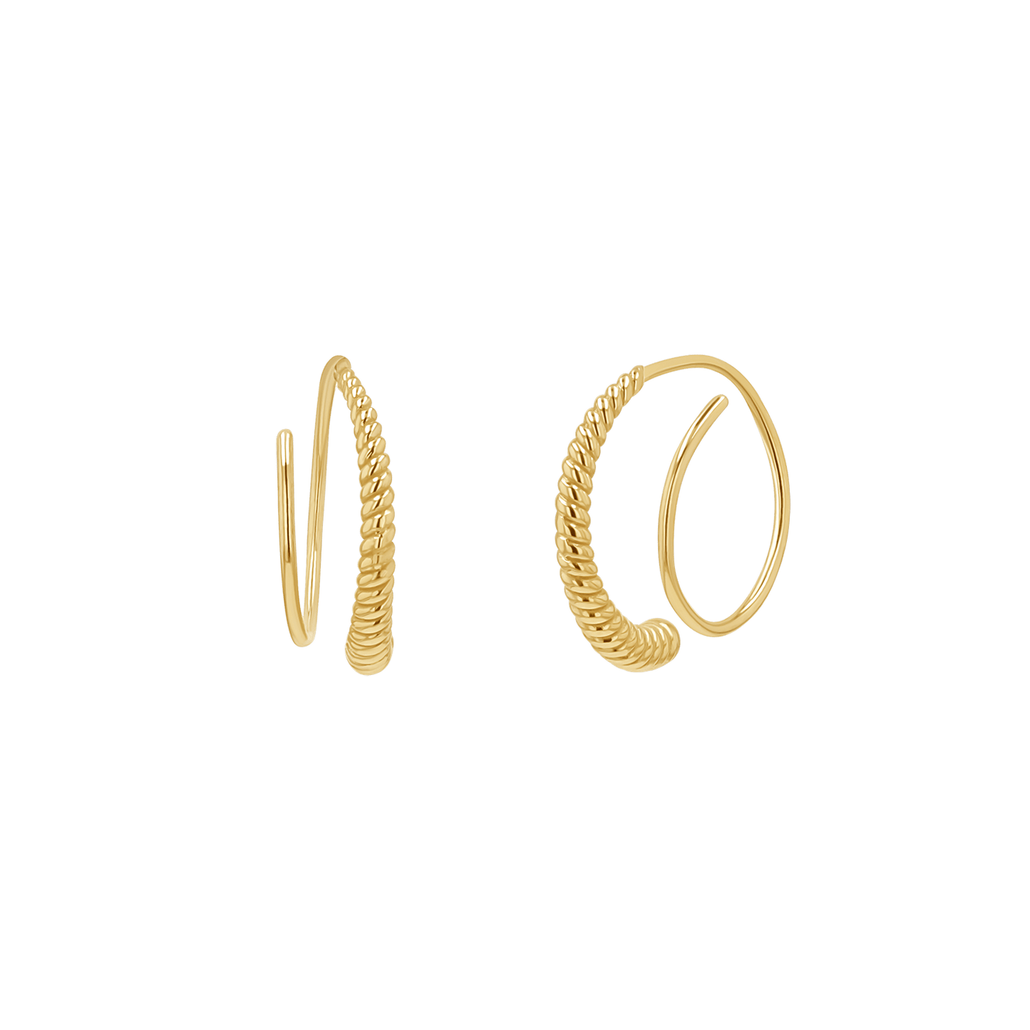 Twist Coil Hoop Earrings - Lotus Diamond