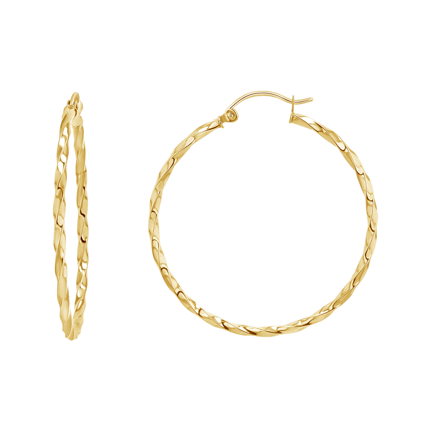 Twist Hoop Earrings - Lotus Diamond