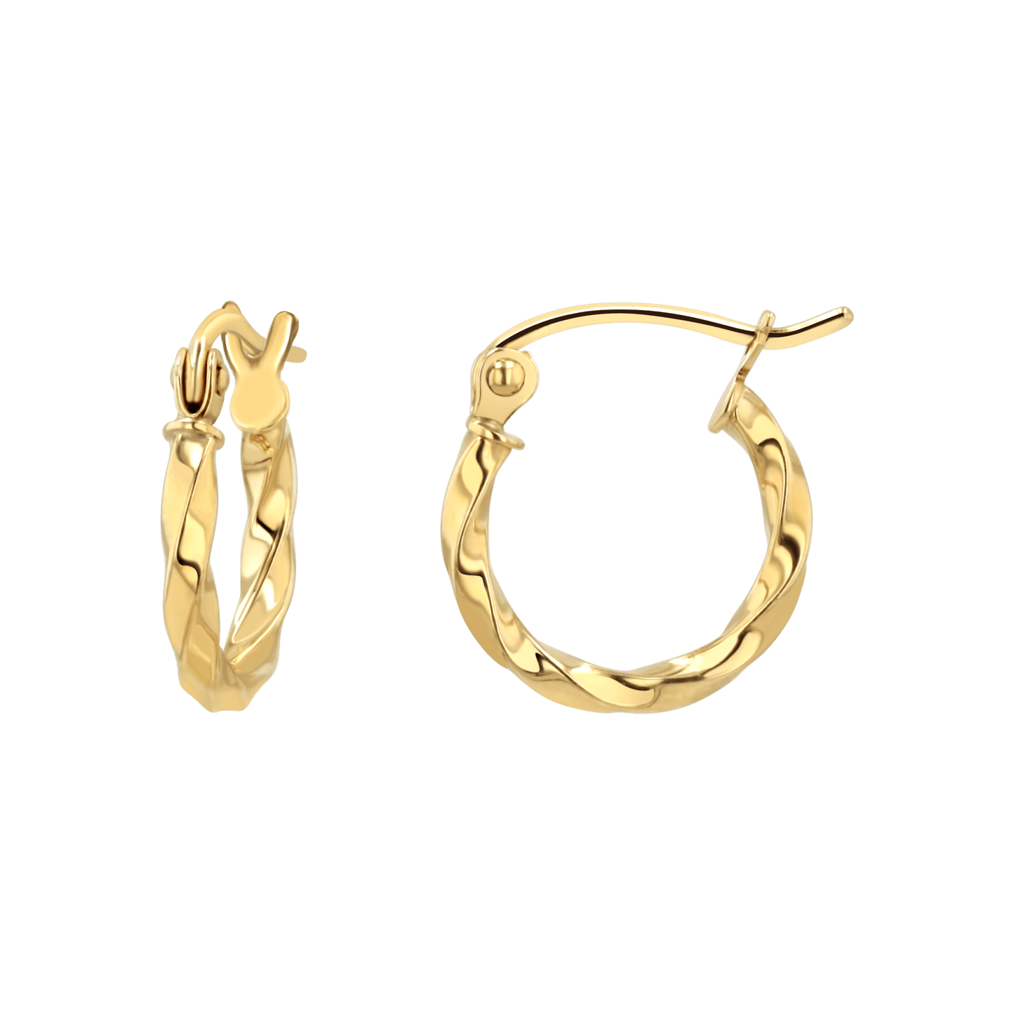 Twist Hoop Earrings - Lotus Diamond