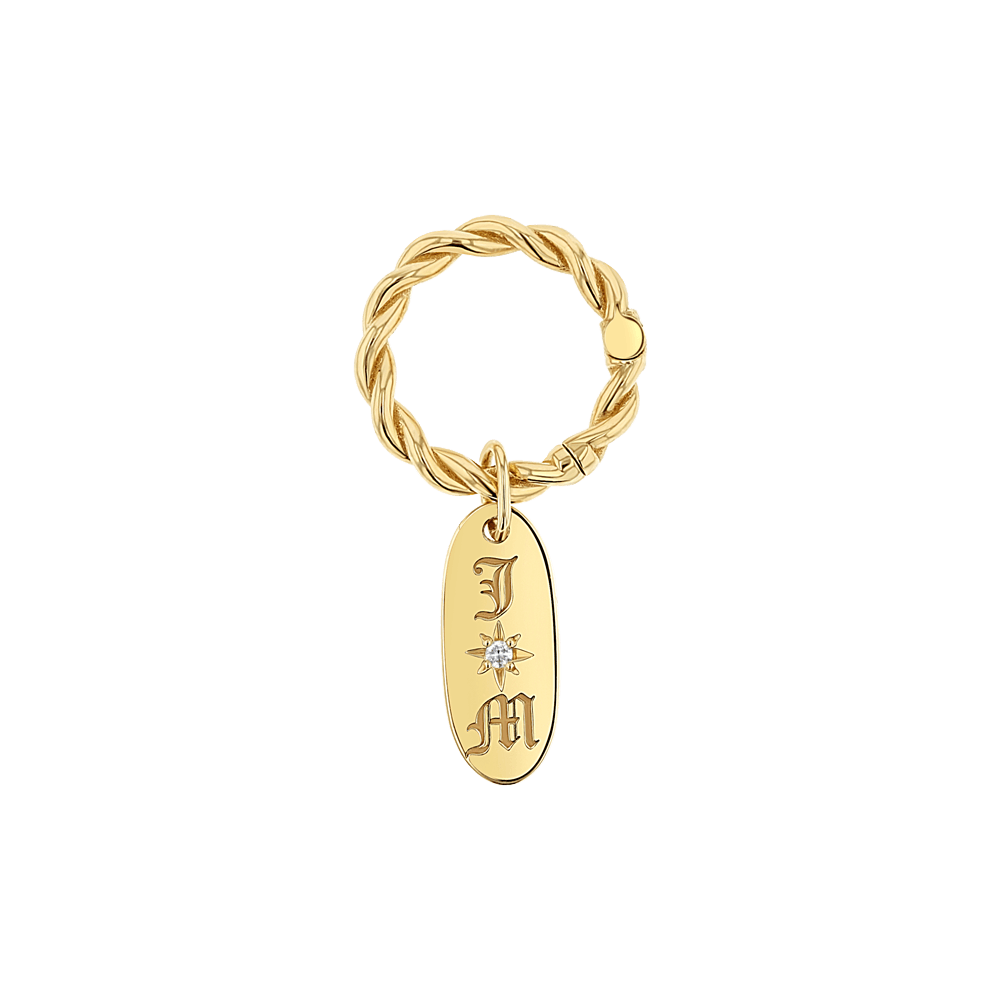 Twist Round Charm Connector Clasp - Lotus Diamond