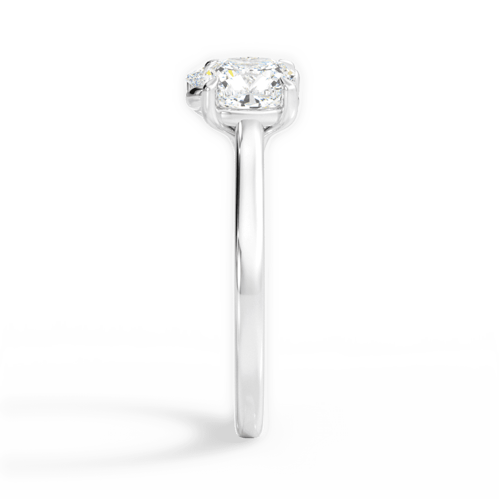 Two Stone Cushion Diamond Engagement Ring - Lotus Diamond