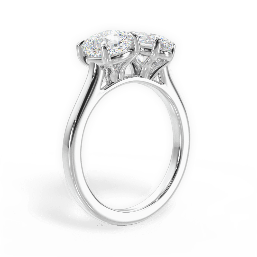 Two Stone Cushion Diamond Engagement Ring - Lotus Diamond