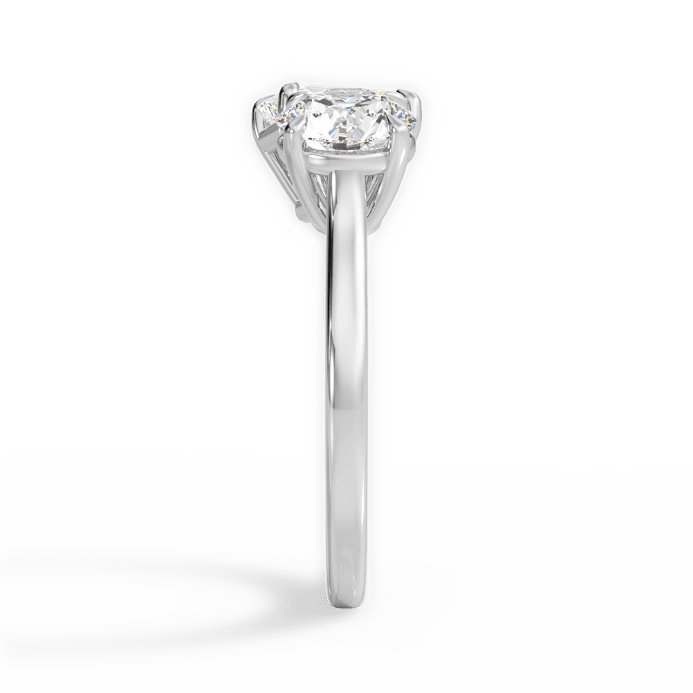 Two Stone Round Lab Diamond Engagement Ring - Lotus Diamond