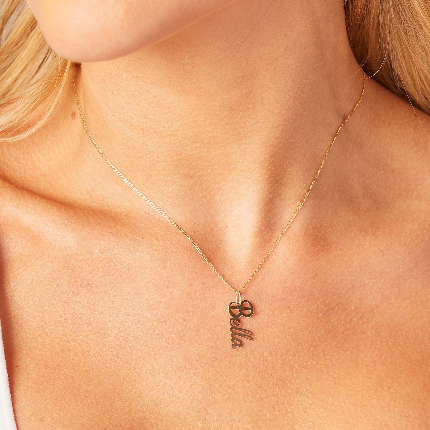 Vertical Script Name Charm - Lotus Diamond