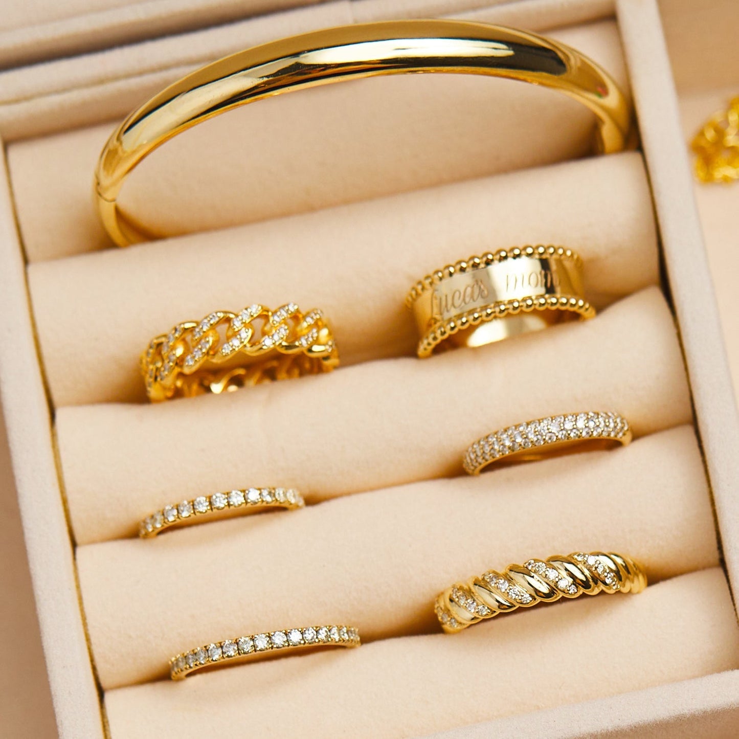 Wide Diamond Twist Ring - Lotus Diamond