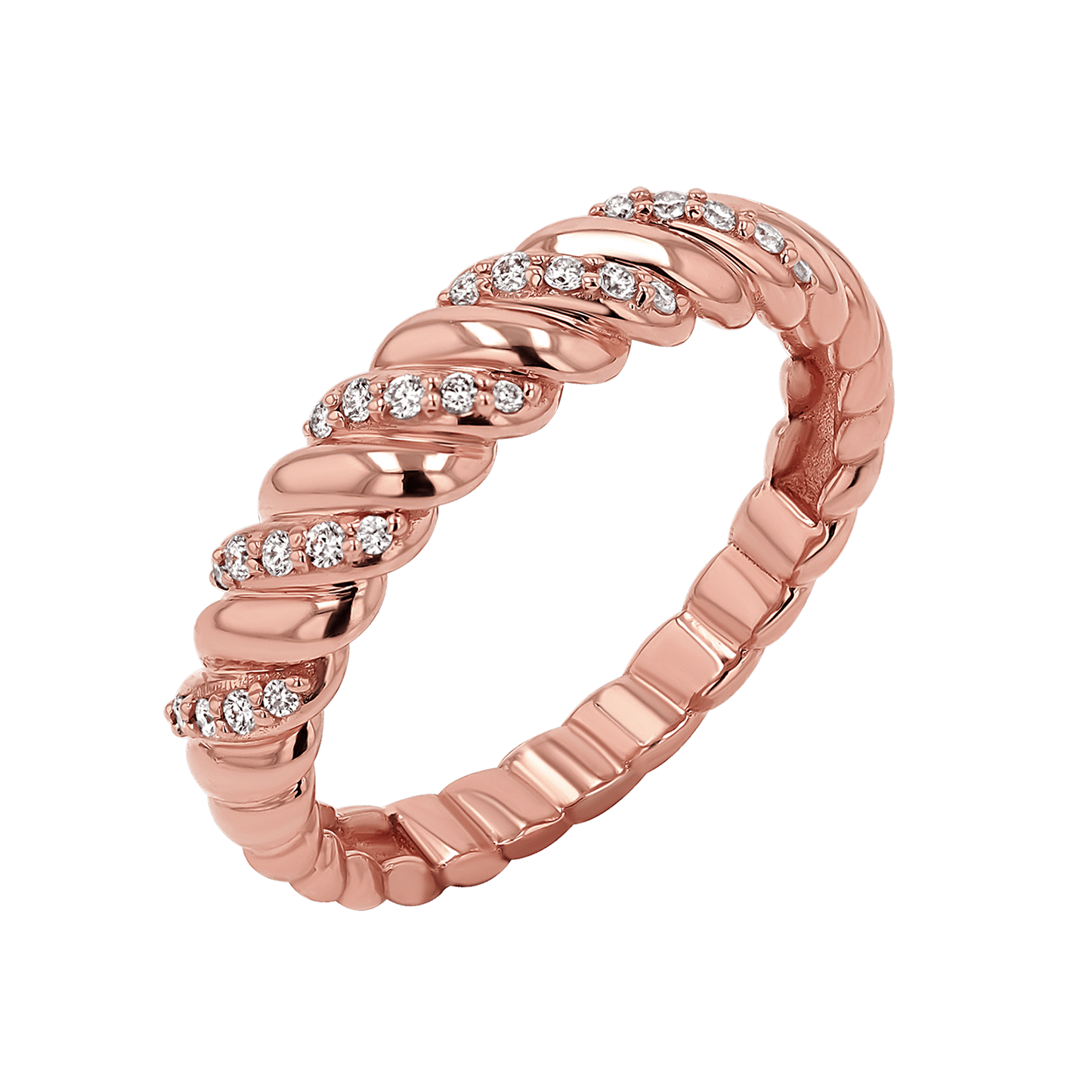 Wide Diamond Twist Ring - Lotus Diamond