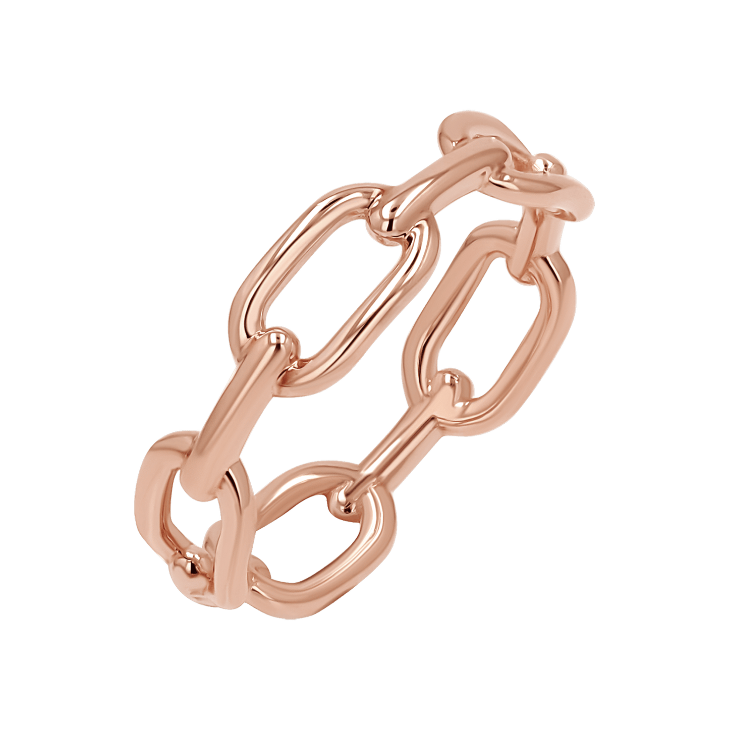Wide Paper Clip Link Ring - Lotus Diamond