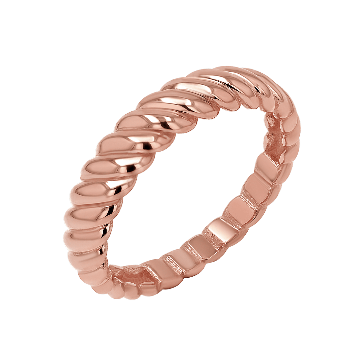 Wide Twist Ring - Lotus Diamond