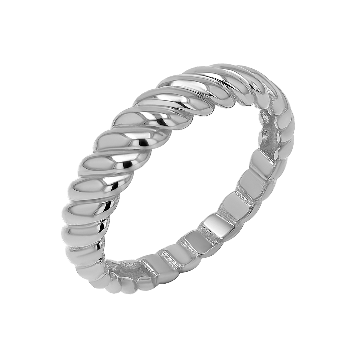 Wide Twist Ring - Lotus Diamond