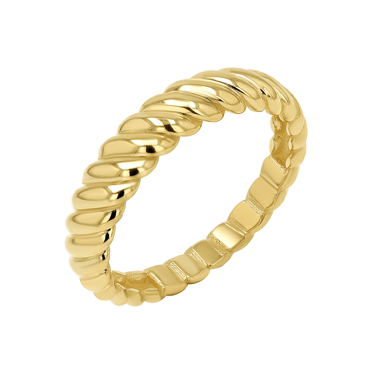 Wide Twist Ring - Lotus Diamond