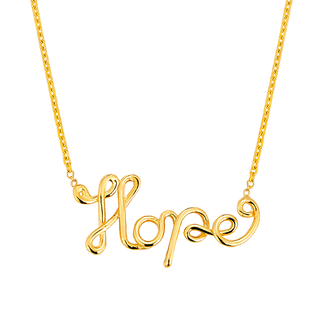 Wire Word Necklace - Lotus Diamond