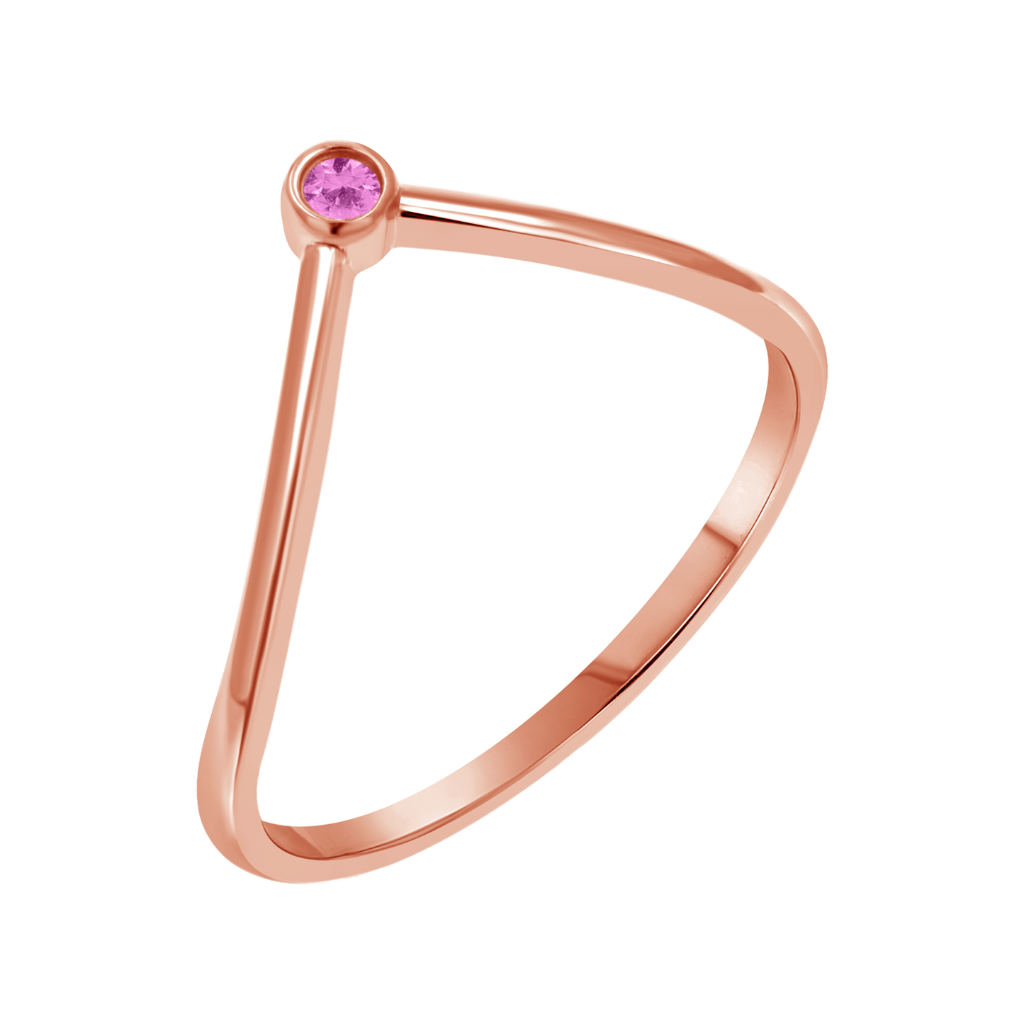 Wishbone Birthstone Ring - Lotus Diamond