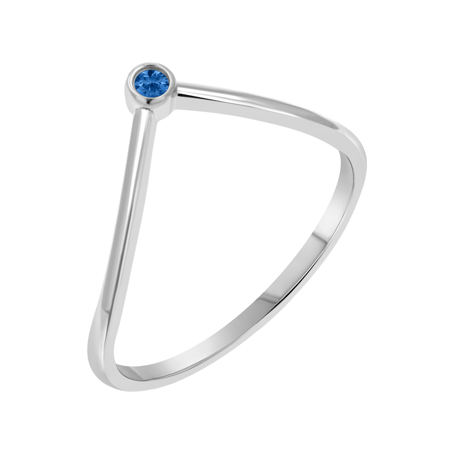 Wishbone Birthstone Ring - Lotus Diamond