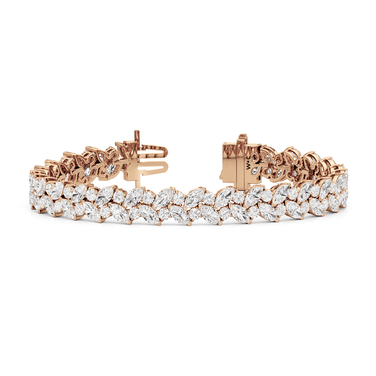 Woven Round and Marquise Tennis Bracelet - Lotus Diamond