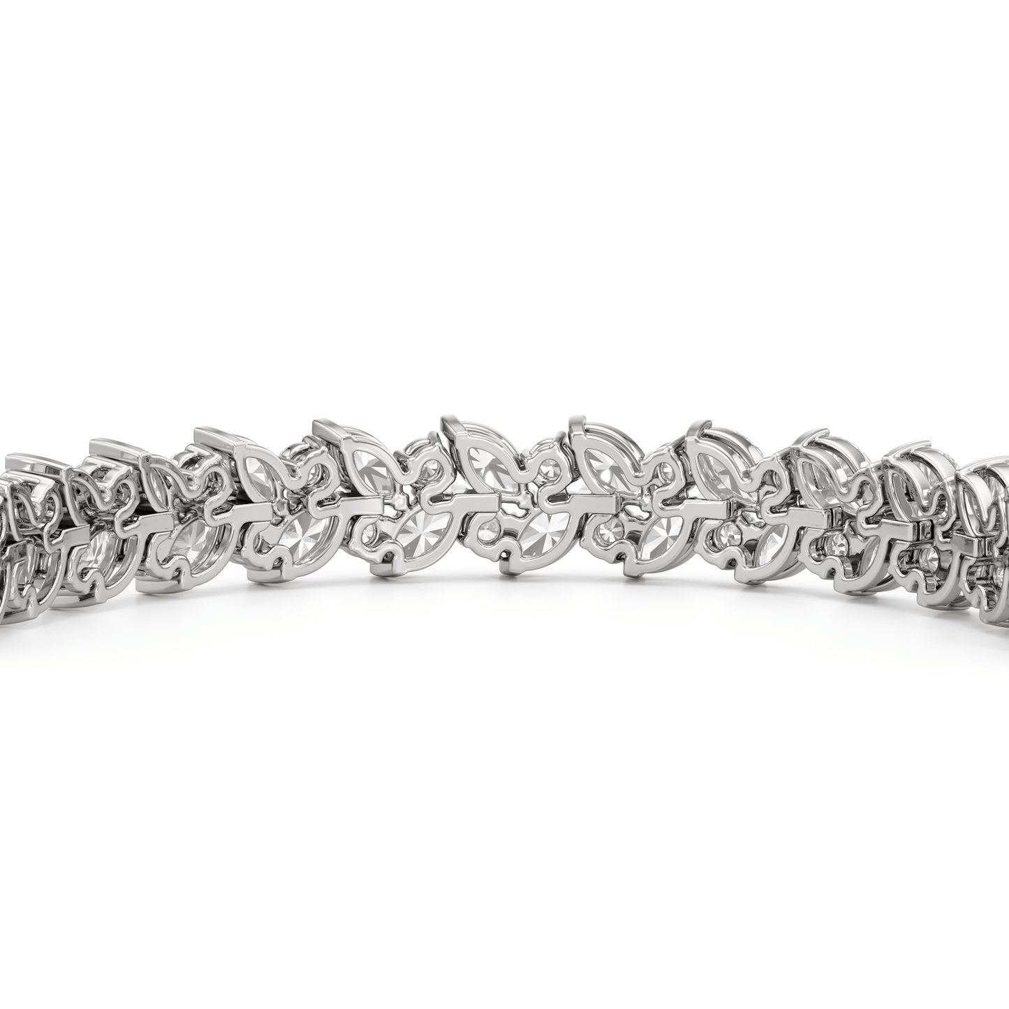 Woven Round and Marquise Tennis Bracelet - Lotus Diamond