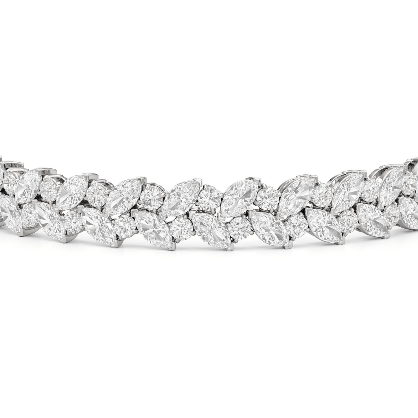 Woven Round and Marquise Tennis Bracelet - Lotus Diamond