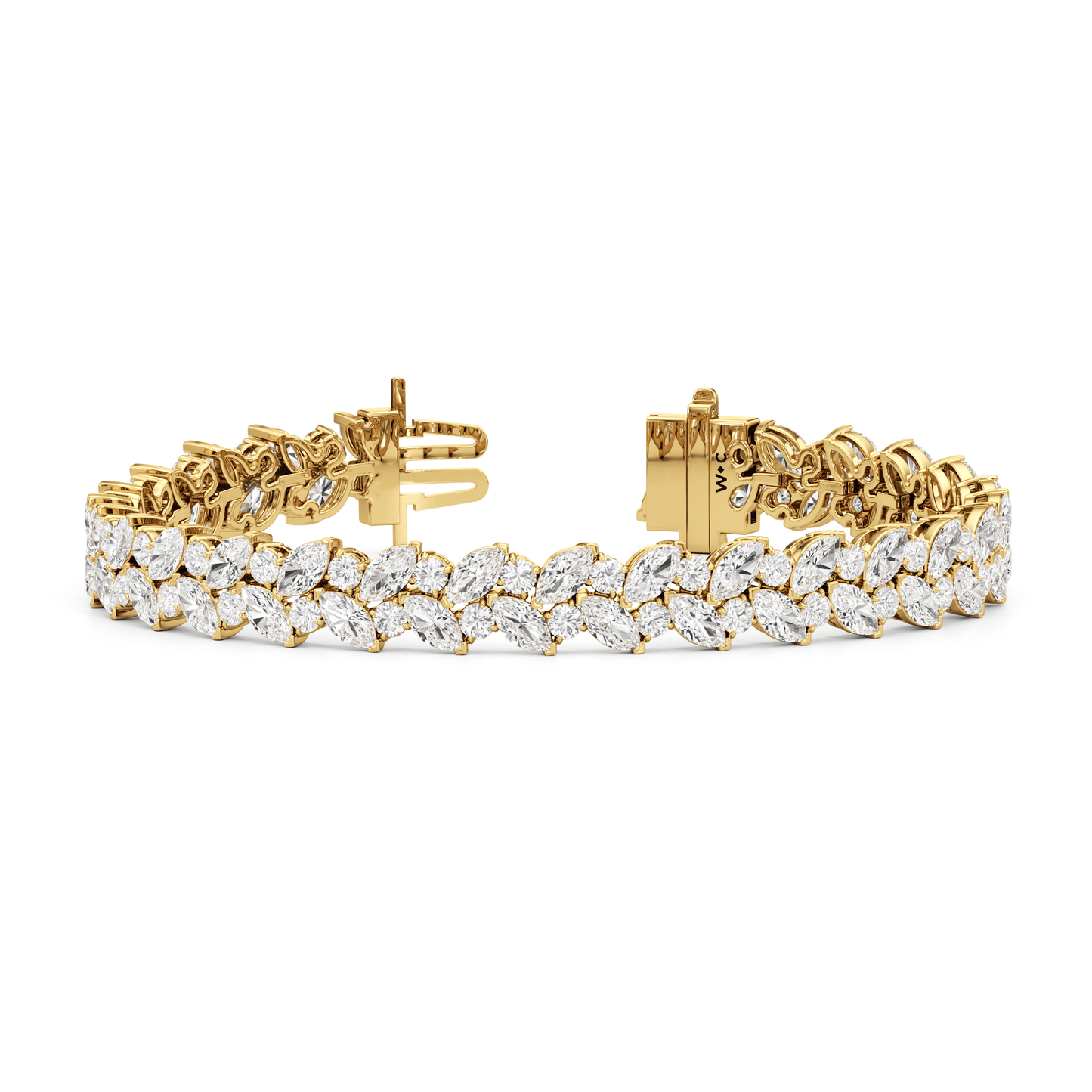 Woven Round and Marquise Tennis Bracelet - Lotus Diamond