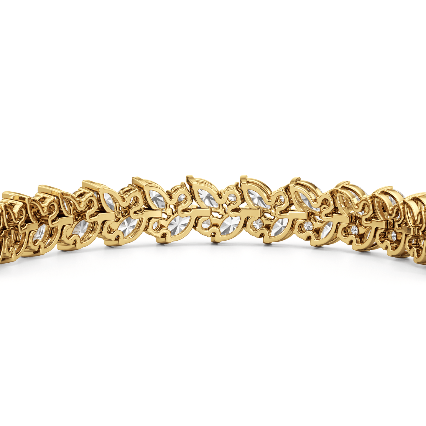 Woven Round and Marquise Tennis Bracelet - Lotus Diamond