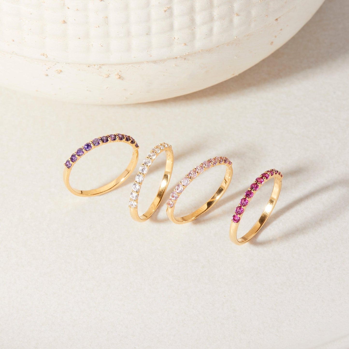 Zara Vermeil Birthstone Ring - Lotus Diamond