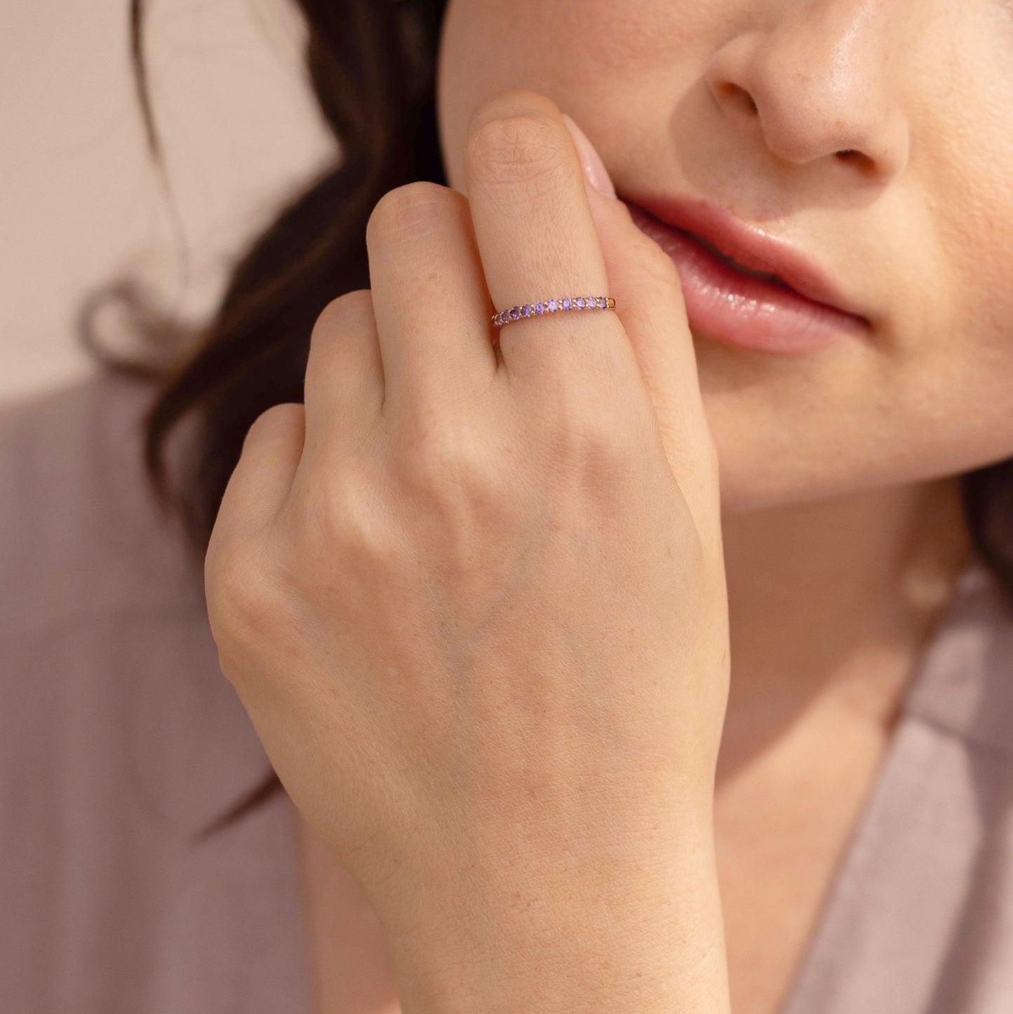 Zara Vermeil Birthstone Ring - Lotus Diamond