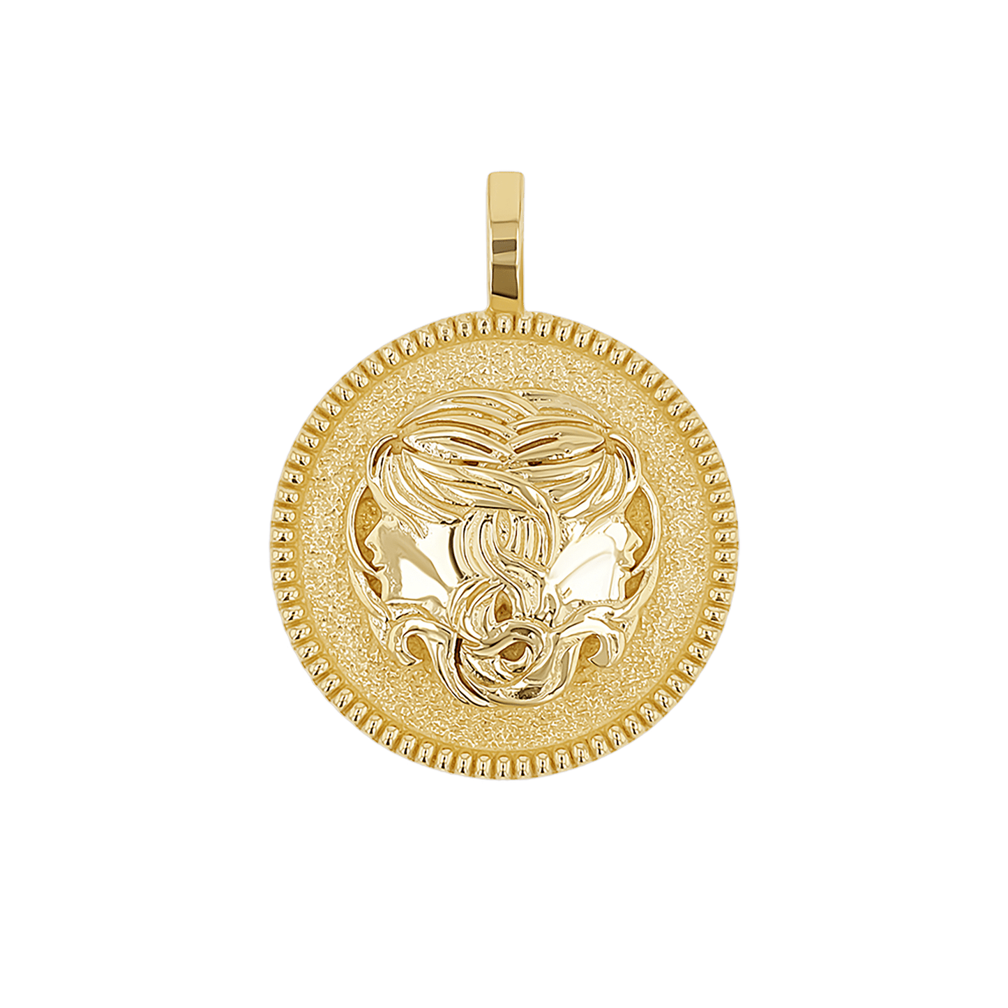 Zodiac Coin Medallion Charm - Lotus Diamond